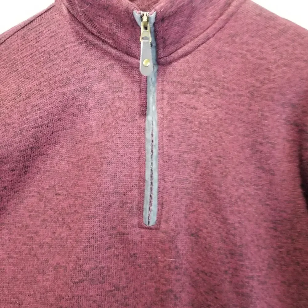Haggar Sweater Mens Medium Cool 18 Pro 1/4 Zip Pullover Fleece Long Sleeve